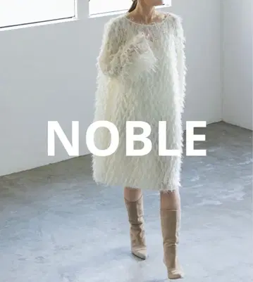 NOBLE 프린지 자카드 미니 원피스 샤기