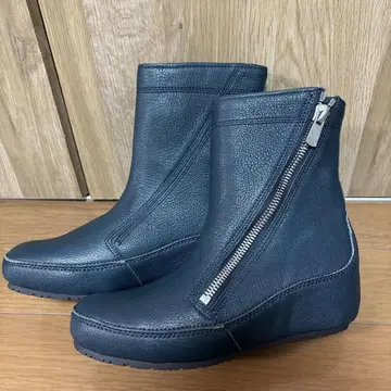 새상품! Hina Day Green 천연 가죽 사이드 지퍼 부츠 24cm