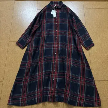 새상품 택 포함 TUTIE. 린넨 롱 원피스 체크