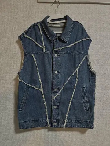 MOUSSY 패치워크 데님 베스트