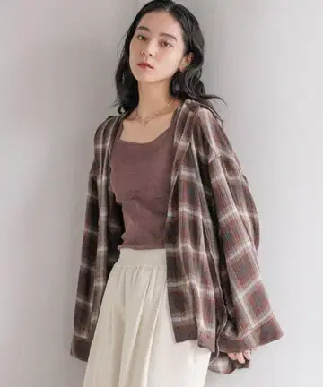 옴브레 체크 셔츠
