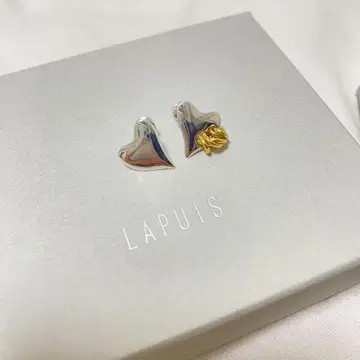 LAPUIS 하트형 귀걸이 실버 골드