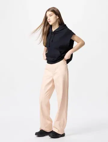 완판템 미사용 새상품 UNIQLO 유니클로 와이드 스트레이트 청바지 핑크