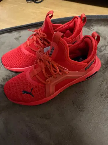 PUMA 러닝 트레이닝 스니커즈 빨간색 운동화 SOFTRIDE