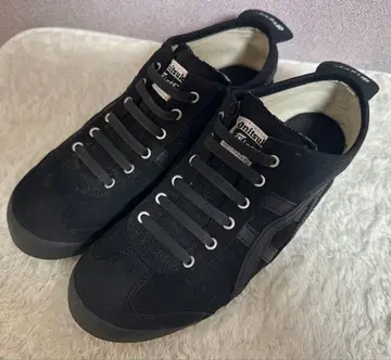 오니츠카타이거 스니커즈 24.5cm 얇은 밑창 블랙