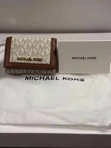 MICHAEL KORS 3단 폴더형 지갑 베이지/브라운