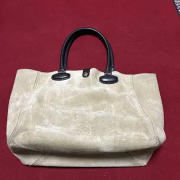 베이지 스웨이드 토트백
