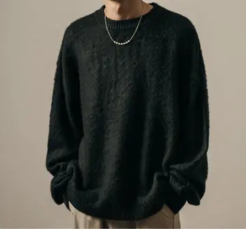 오버 사이즈 블랙 니트 스웨터
