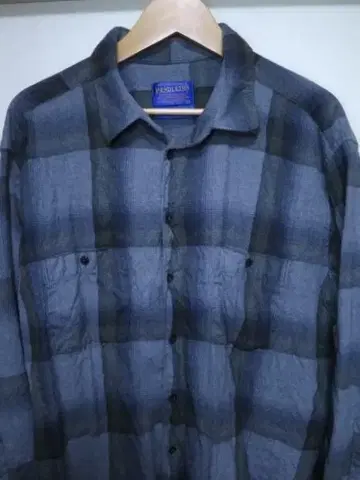 PENDLETON 울 셔츠 L 섀도우 체크 옴브레