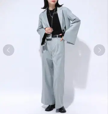 HARE 셋업 슬릿 자켓 와이드 팬츠 수트
