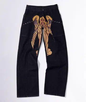 SCULPTOR Ed Hardy Cracked Angel Denim 블랙