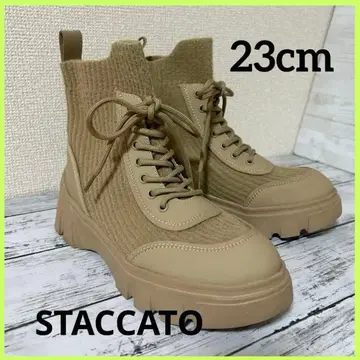 새상품급 23cm STACCATO 로랑 디자인 스니커즈 부츠/통굽 부츠