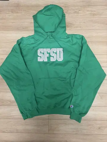 Champion SFSU 로고 그린 후드티 L 가격 인하 가능