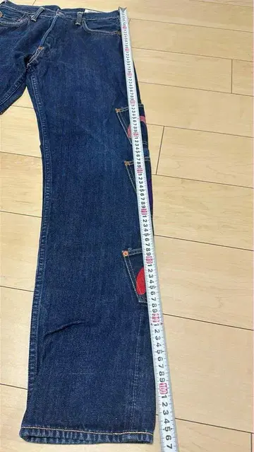 컬러풀 포켓 다크 블루 데님