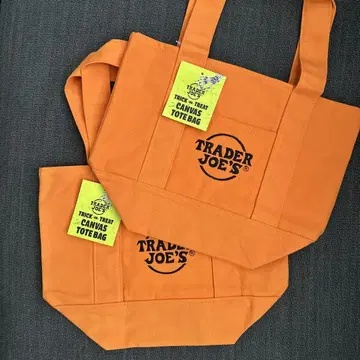 TRADER JOE'S 할로윈 한정판 미니 토트백 오렌지 2세트