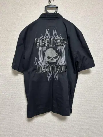 HARLEY-DAVIDSON 블랙 반팔 워크 셔츠 사이즈 M