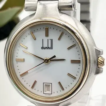 작동 dunhill 손목시계 쿼츠 실버/골드 연마 세척 완료 A38