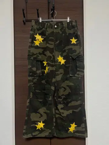 카모 무늬 스타 프린트 카고 팬츠