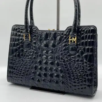 [ 새상품급 ] HANAE MORI 하나에모리 핸드백 크로커다일 블랙