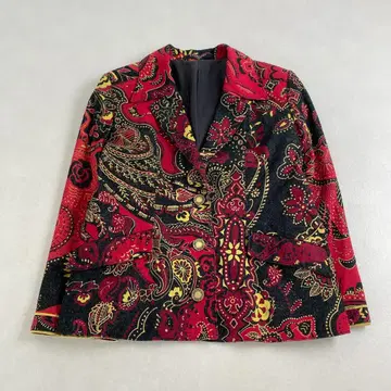 레오나르 테일러드 자켓 실크 100% 페이즐리 올 패턴 L 상당