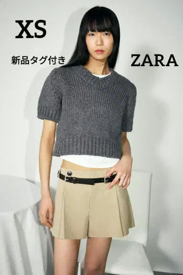 택 포함 새상품 ZARA 버튼 플리츠 숏팬츠 XS