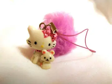 챠미키티 퍼 달린 스트랩 레어