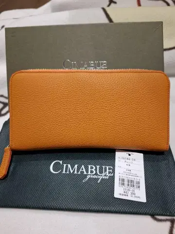 CIMABUE 오렌지 가죽 장지갑