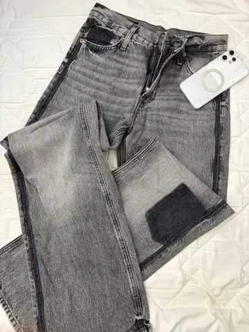 ZARA TRF RELAXED FIT 미드 라이즈 데님 팬츠 EU34