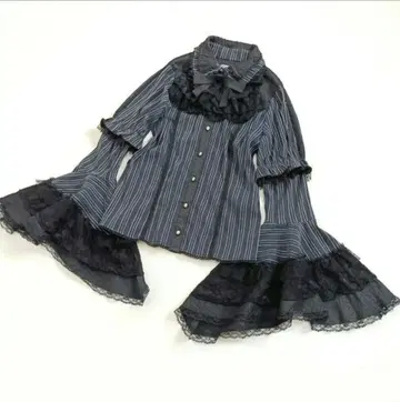 h.NAOTO FRILL 공주 소매 2way 블라우스 고스로리 고딕
