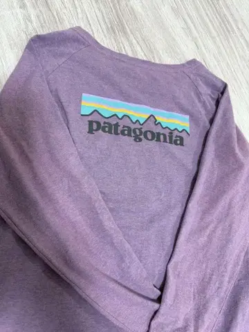 [ 새상품급 ] Patagonia 긴팔 T셔츠 M 퍼플 백 로고
