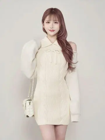 Darich 다리치 숏 볼레로 니트 미니 원피스 IVO FL