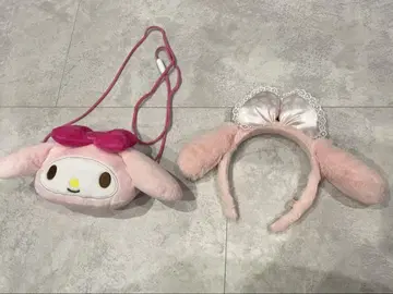 마이멜로디 귀 달린 머리띠와 미니백