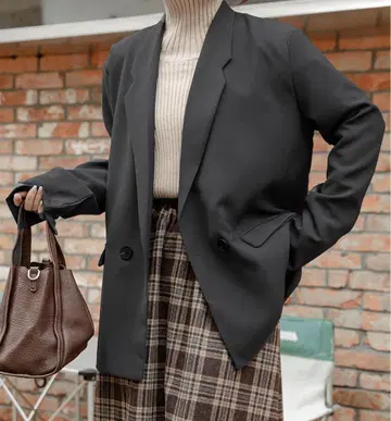선착순! DAY CLOSET 소매 슬릿 글렌체크 테일러드 자켓