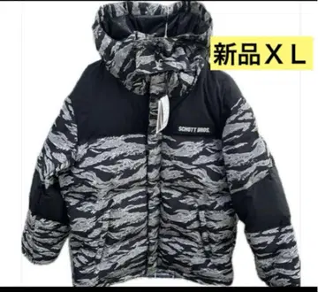 새상품 샷 Schott 다운 자켓 XL 사이즈 블랙 카모플라주