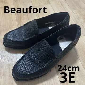 미사용 뷰포트 이탈리아 가죽 통굽 코인 로퍼 3E 일본제