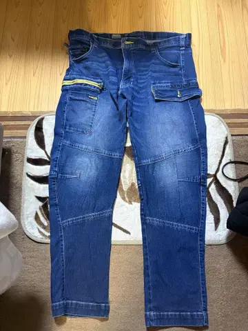 도라이치 다크 블루 카고 데님 팬츠 4L