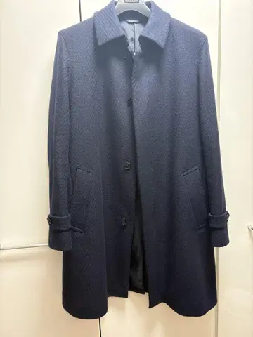 히로코코시노 남성용 울 코트 네이비 L