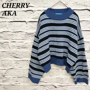R3995//CHERRY AKA 크루넥 긴팔 니트 스웨터 보더