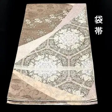 후쿠로 오비 순수 실크 거북이 등껍질 문양 봉황 당초 무늬