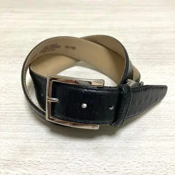 이탈리아제 벨트 블랙 가죽 엠보 벨트 메탈 버클