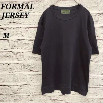 FORMAL JERSEY M U넥 반팔 T셔츠 코튼 일본제 무지 네이비