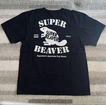 [ 새상품급 ] SUPER BEAVER 백드롭 T셔츠 블랙 XL