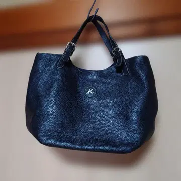 키타무라 2 가죽 핸드백 네이비