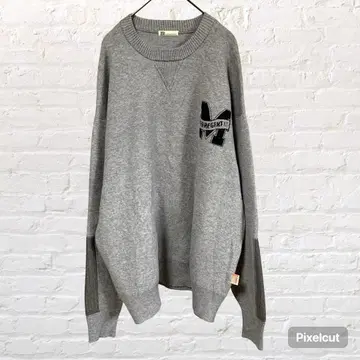 10536 Java W 자카드 엘보 패치 풀오버 니트 스웨터 구제 의류