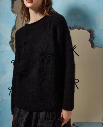 POPPY KURUKURU RIBBON LOOSE KNIT 블랙