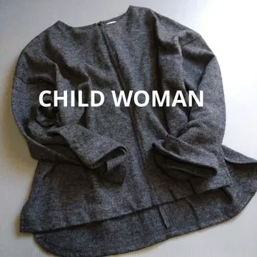 차일드우먼 CHILD WOMAN 면 니트 그레이 레이어드