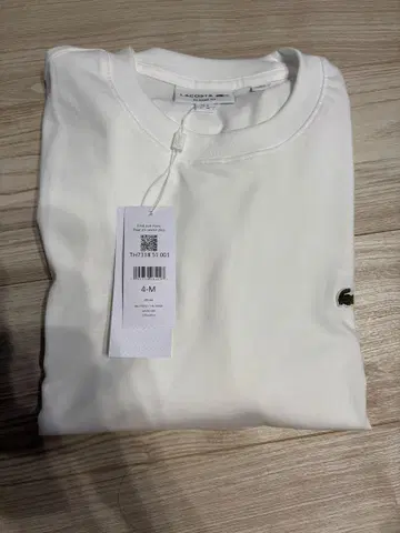 LACOSTE 클래식 핏 T셔츠 4-M 화이트