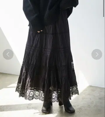 새상품급 Plage Antique like lace 스커트 블랙