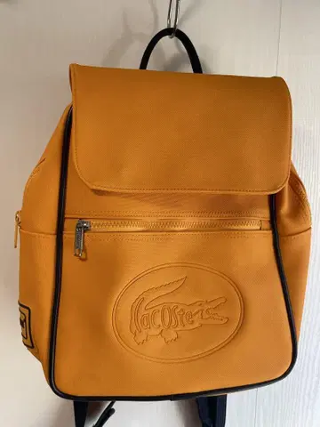 LACOSTE 엠보싱 로고 백팩 오렌지