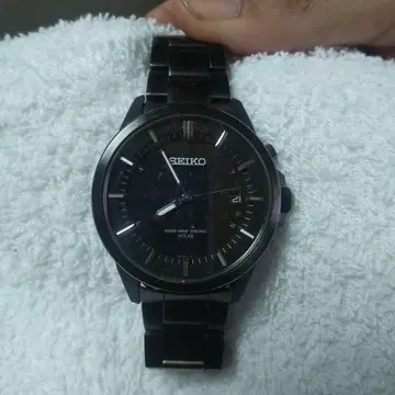 SEIKO 솔라 전파 시계 블랙 (정크제품 취급)